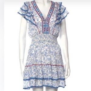 Poupette St. Barth Blue and White Floral Mini Dress